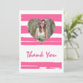 Invitation Aquarelle couleur rose et blanc Photo Graduati (Debout devant)