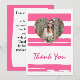 Invitation Aquarelle couleur rose et blanc Photo Graduati