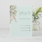 Invitation Aquarelle couleur rose pâle menthe floral RSVP (Debout devant)