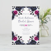 Invitation Aquarelle couleur rose rose bleu rose (Debout devant)
