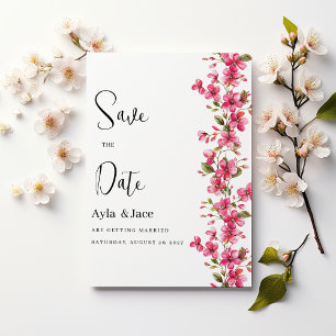 Invitation Aquarelle couleur rose vif fleurir la flore Enregi