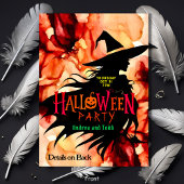 Invitation Aquarelle couleur Silhouette couleur Halloween