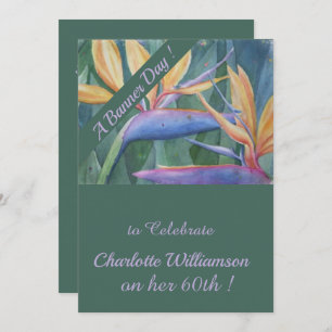 Invitation Aquarelle couleur tropicale Anniversaire floral