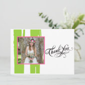 Invitation Aquarelle couleur verte et blanche Photo Graduati (Debout devant)