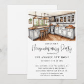 Invitation Aquarelle Country Kitchen (Devant / Derrière)