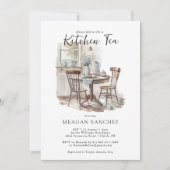 Invitation Aquarelle Country Kitchen Tea Fête des mariées (Devant)