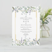 Invitation Aquarelle Couples Floraux Baby shower/Saupoudrage (Debout devant)