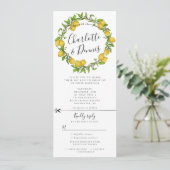 Invitation aquarelle couronne de citron avec mariage rsvp att (Debout devant)