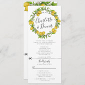 Invitation aquarelle couronne de citron avec mariage rsvp att (Devant / Derrière)