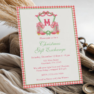 Invitation Aquarelle Cowboy Botte Monogram Crest Party