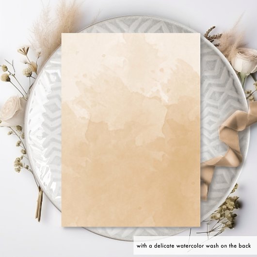 Invitation Aquarelle crème beige Mariage monogramme élégant