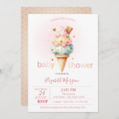 Invitation Aquarelle Crème glacée colorée Points (Devant / Derrière)