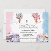 Invitation Aquarelle Crème glacée Devine le genre révéler (Devant)