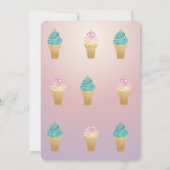 Invitation Aquarelle Crème glacée Étoiles Anniversaire (Dos)