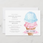 Invitation Aquarelle Crème glacée Révélation de genre (Devant)