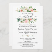 Invitation Aquarelle Crème rose Floral Mariage virtuel (Devant / Derrière)