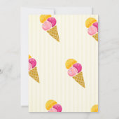 Invitation Aquarelle Crèmes glacées, Baby shower rayures (Dos)