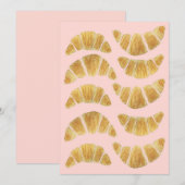 Invitation Aquarelle Croissant Rose  (Devant / Derrière)