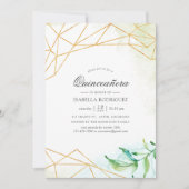 Invitation Aquarelle Crystal Quinceañera (Devant)