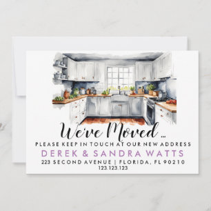 Invitation Aquarelle cuisine Changement d'adresse que nous av