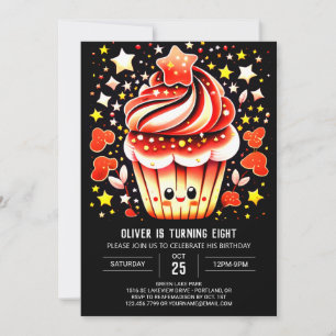 Invitation Aquarelle Cupcake Extravaganza Muffin Anniversaire