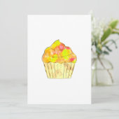 Invitation Aquarelle Cupcake Peinture (Debout devant)