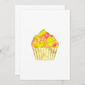 Invitation Aquarelle Cupcake Peinture (Devant / Derrière)