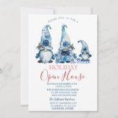 Invitation Aquarelle Cute Blue Gnomes Open House (Devant)