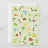 Invitation Aquarelle Cute Boho Dinosaure Verdure Garçon Bébé (Dos)