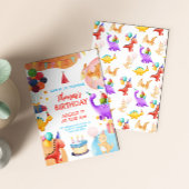 Invitation Aquarelle Cute Dinosaur Anniversaire