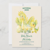 Invitation Aquarelle Cute Dinosaur Baby shower verdoyant (Devant)