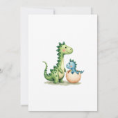 Invitation Aquarelle Cute Dinosaur Hatching Bientôt Baby show (Dos)
