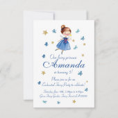 Invitation Aquarelle CUTE Fairy Princess Butterfly Anniversai (Devant)