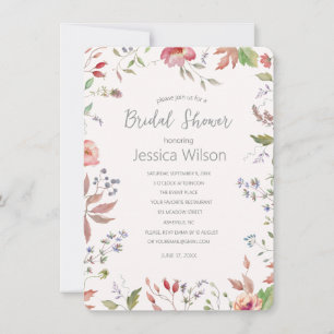Invitation Aquarelle Cute Floral Meadow Fête des mariées