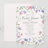 Invitation Aquarelle Cute Floral Meadow Fête des mariées (Devant / Derrière)