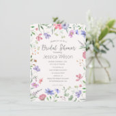 Invitation Aquarelle Cute Floral Meadow Fête des mariées (Debout devant)