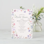 Invitation Aquarelle Cute Floral Meadow Fête des mariées (Debout devant)