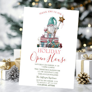 Invitation Aquarelle Cute Gnome présente Open House