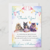 Invitation Aquarelle Cute Kitty Chat 1er anniversaire (Devant)