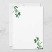 Invitation Aquarelle Cute Panda Verdure 1er anniversaire (Dos)