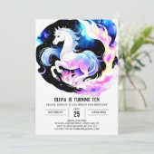 Invitation Aquarelle Cute Pony Anniversaire (Debout devant)