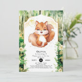 Invitation Aquarelle Cute Squirrel Anniversaire (Debout devant)