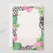 Invitation Aquarelle Cute Swan Fleurs tropicales Anniversaire (Dos)