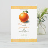 Invitation Aquarelle Cutie Fête des mariées orange (Debout devant)