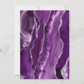 Invitation Aquarelle d'agate d'argent violet Quinceañera (Dos)