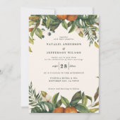 Invitation Aquarelle d'agrumes d'orange mariage moderne botan (Devant)