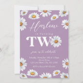 Invitation Aquarelle Daisy Deux Filles 2e anniversaire (Devant)