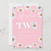 Invitation Aquarelle Daisy Deux Filles 2e anniversaire (Devant)