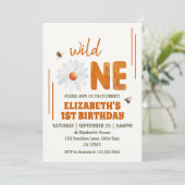 Invitation Aquarelle Daisy Wild One 1st Birthday Girl (Debout devant)