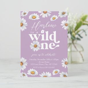 Invitation Aquarelle Daisy Wild One Girl'anniversaire